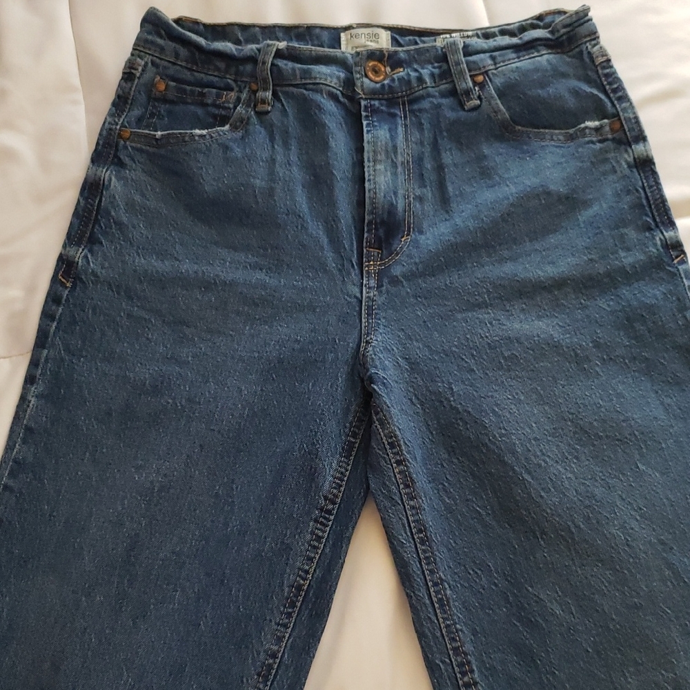 Kensie Blue Relaxed Wide Leg Jeans
